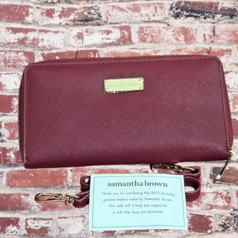 π£Samantha Brown Travel Organizer Wallet π W/O Tags π Cross Body Strap π Red - Picture 2 of 4